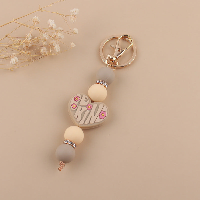 Wholesale Love Silicone Handmade Beaded Keychain ACC-KC-GuangTian010