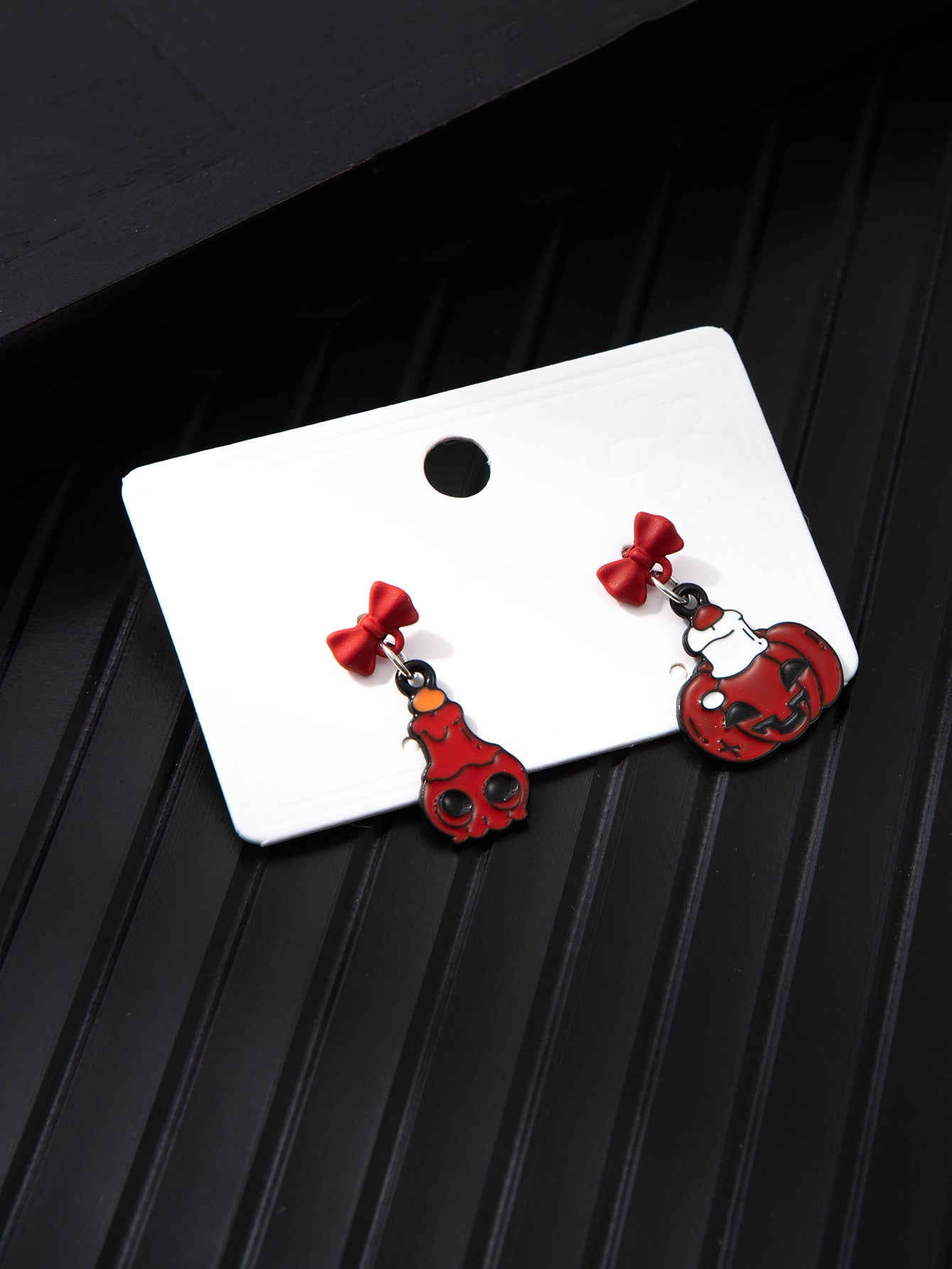 Wholesale  Ghost Pumpkin Alloy Oil Drop Asymmetrical Earrings