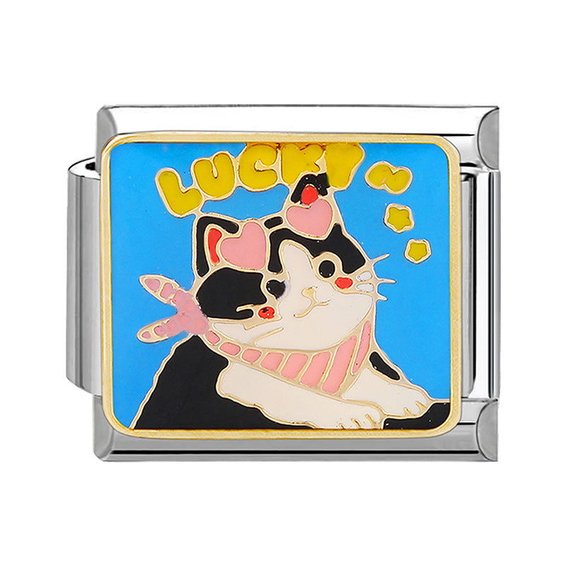 Wholesale Italian Charm Bracelet 9mm DIY Splicing Pet Blue Titanium Steel Composable Bracelet