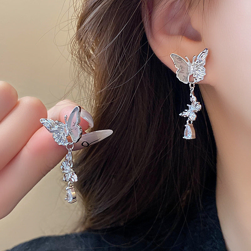 Wholesale French Vintage Camellia Flower Earrings Alloy Electroplated Jewelry Accessory
