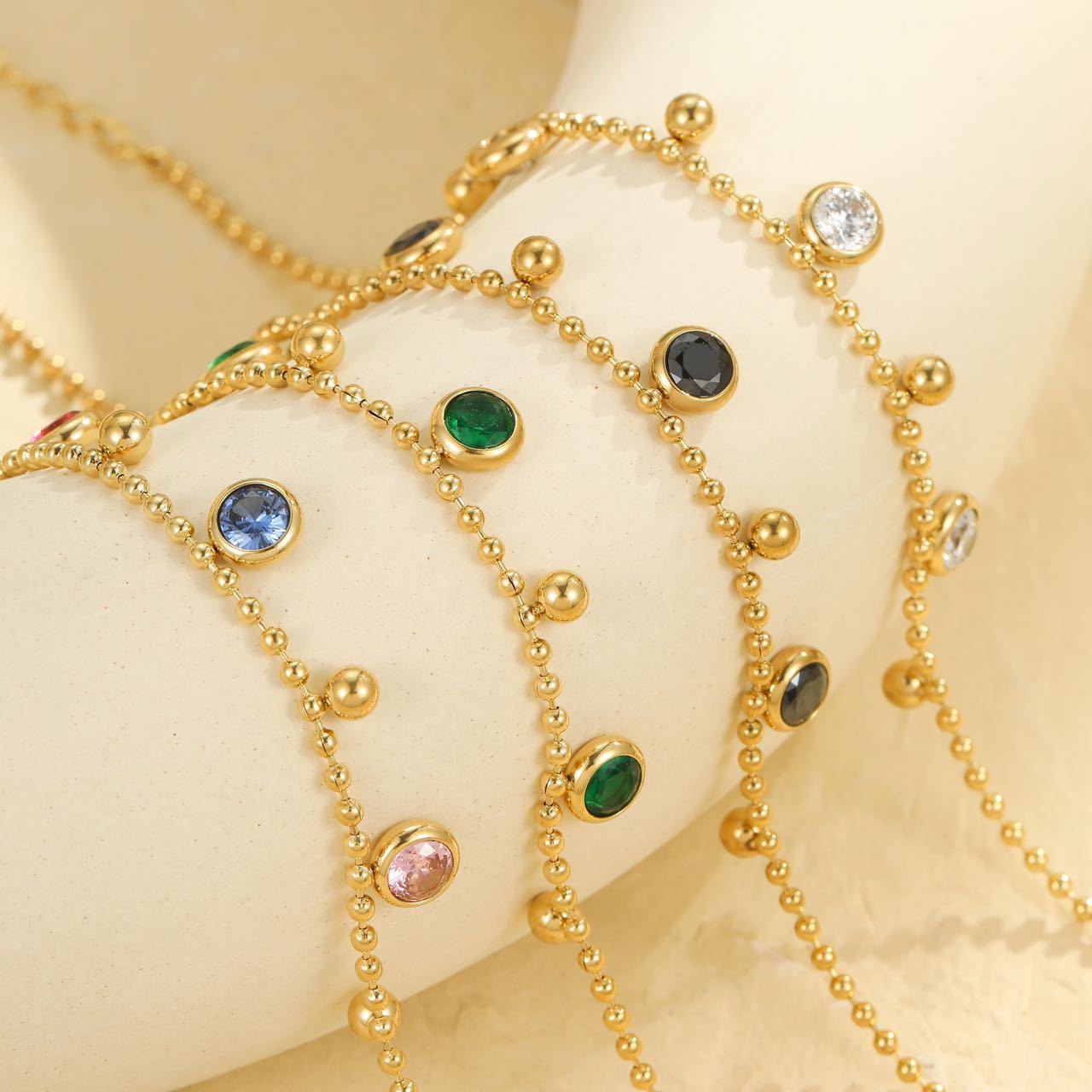 Wholesale tmulti-layer stainless steel anklet