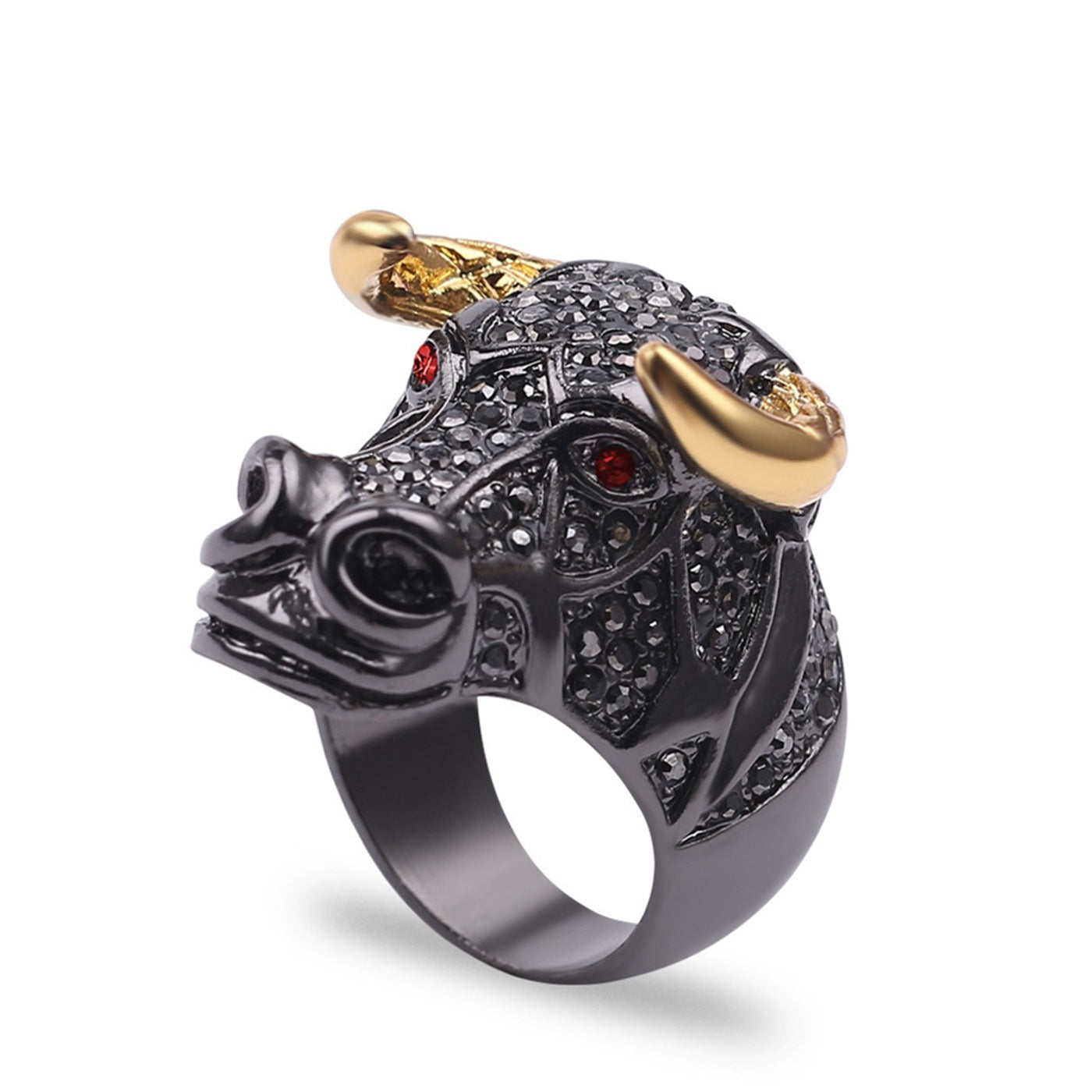 Wholesale hip hop stainless steel gold-plated ring