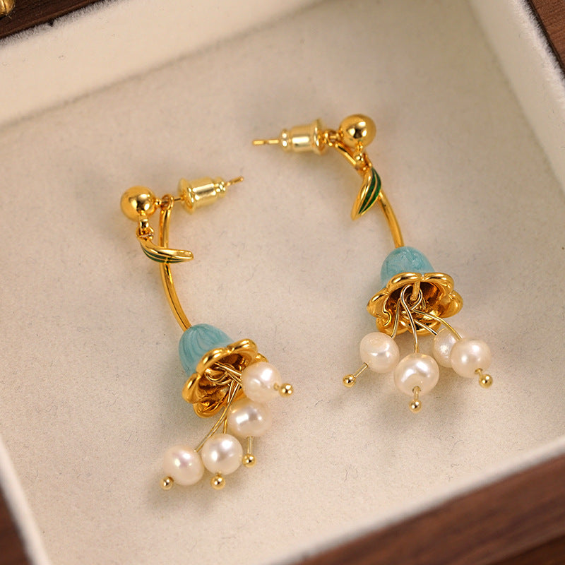 Wholesale two-way freshwater pearl earrings tassel high-end earrings