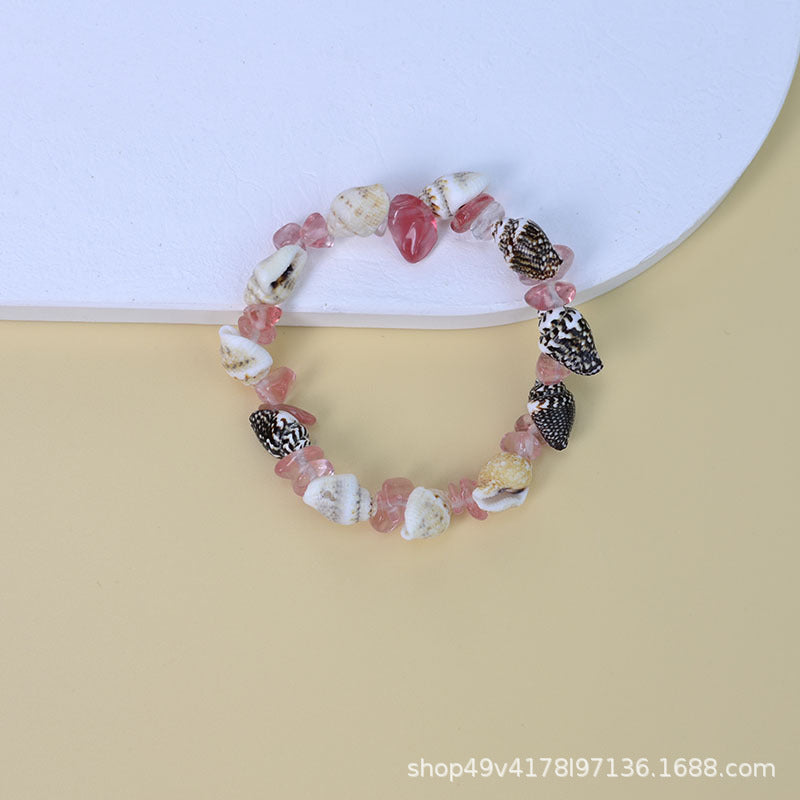 Wholesale Beach Themed Handmade Shell Bead Bracelet Starfish Pendant Jewelry Accessory