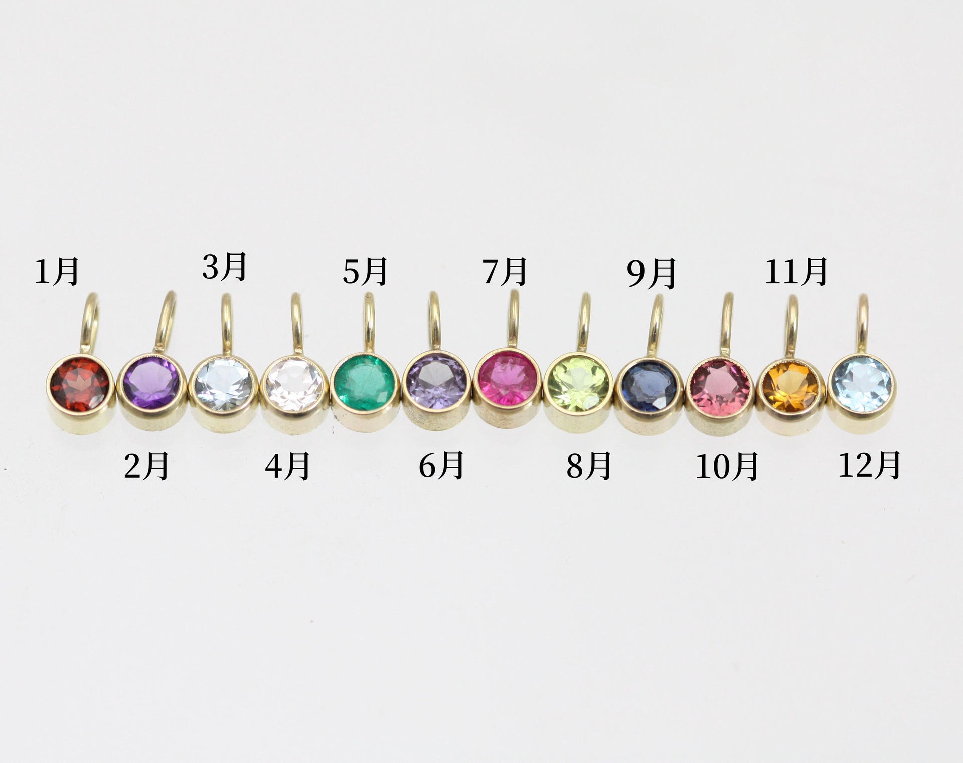 Wholesale Colorful 12 Birthstone Pendant DIY Accessories Stainless Steel Necklaces