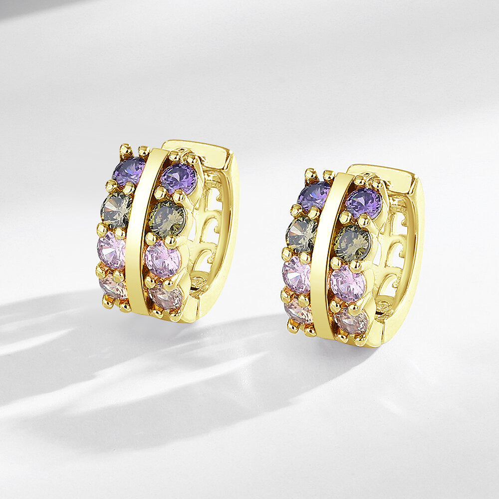 Wholesale Copper colored zircon earrings