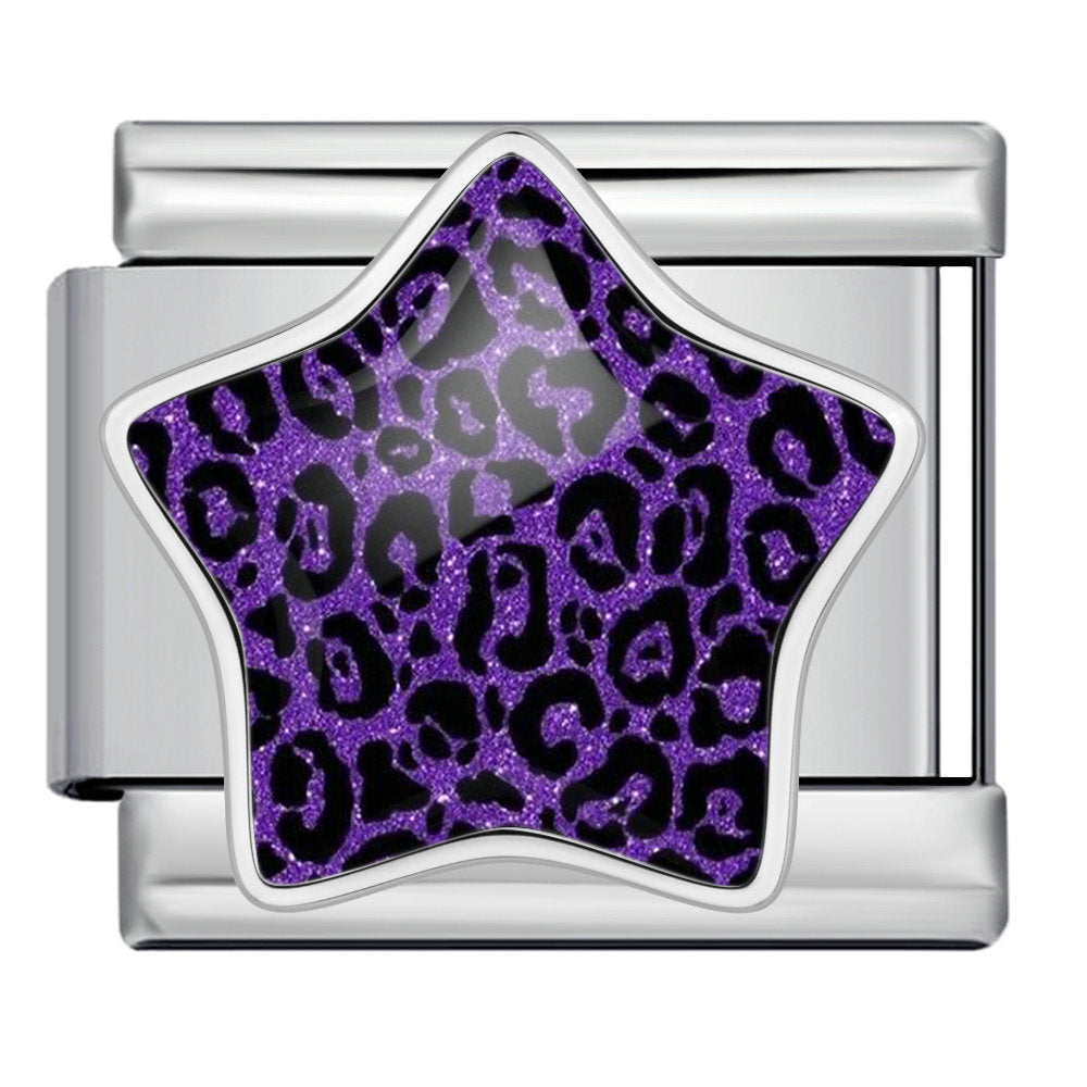 Wholesale Leopard Print Star Stainless Steel Modular Bracelet Fashion Accessory for Resale