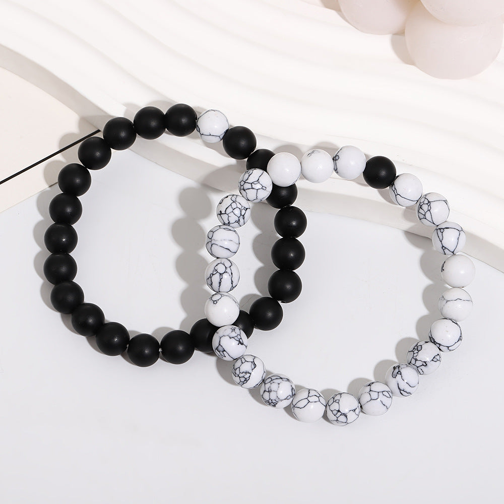 Wholesale Trendy Turquoise Couple Bead Bracelet Handmade Fashion Jewelry Accessory Gift