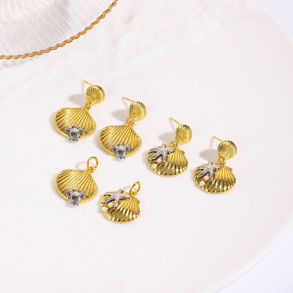 Wholesale  Pearl Starfish Turtle Scallop Necklace