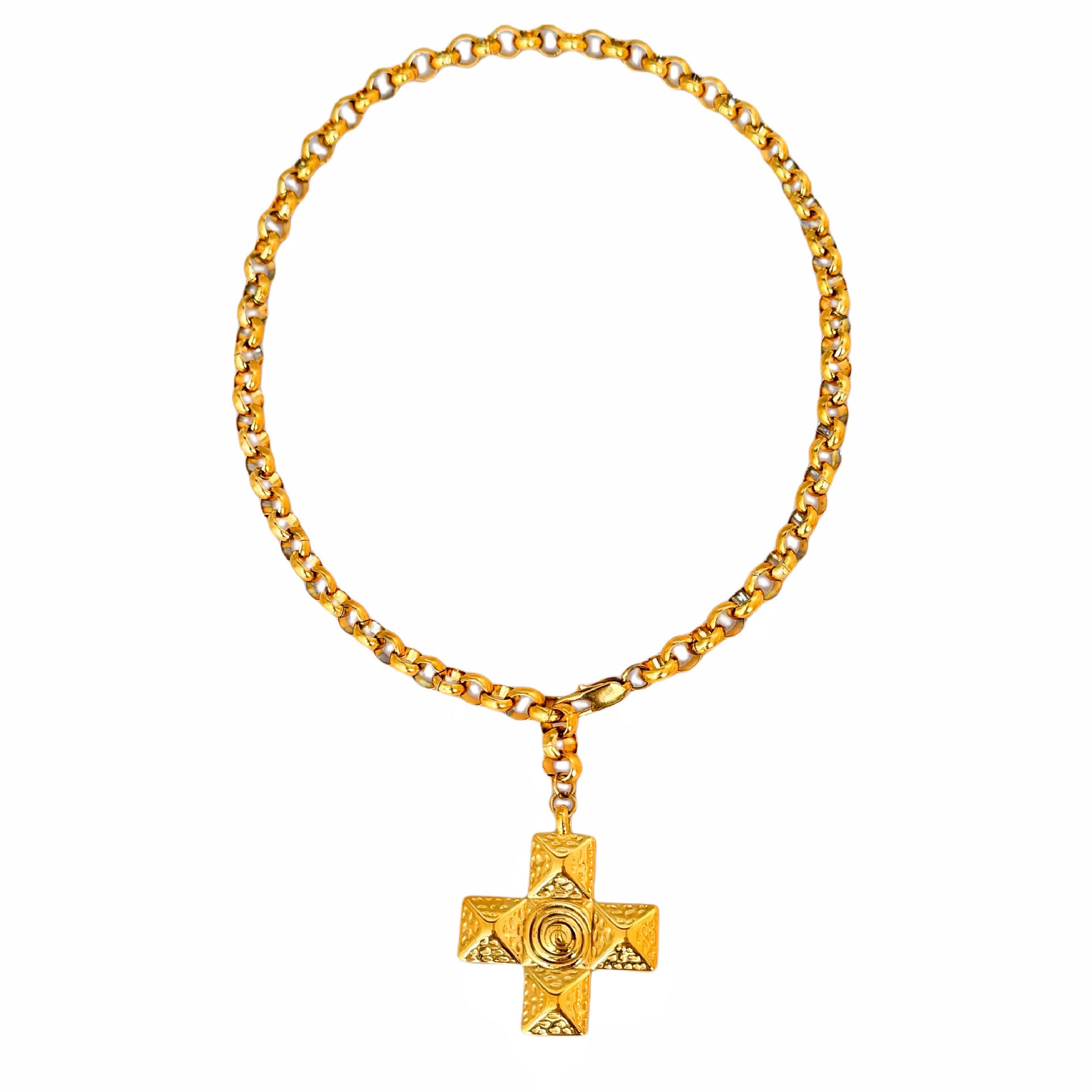 Wholesale 18K gold plated titanium steel cross necklace
