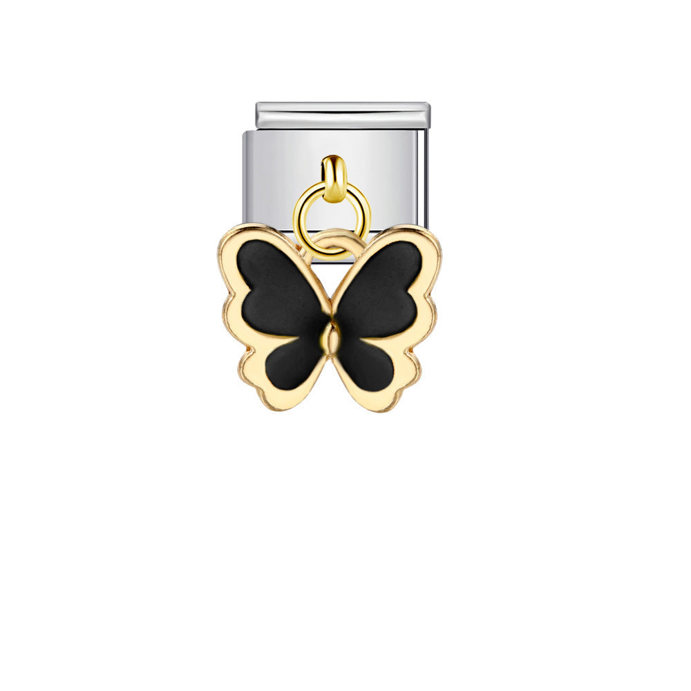 Wholesale Colorful Butterfly Charm Bracelet DIY Stainless Steel Jewelry Fashion Accessory