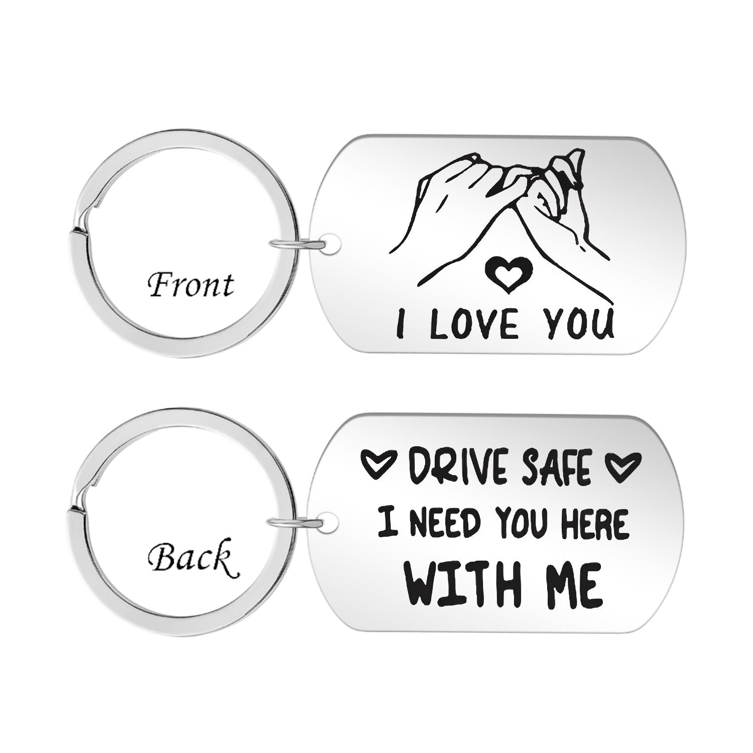 Wholesale Valentine's Day Stainless Steel Engraving Keychain
