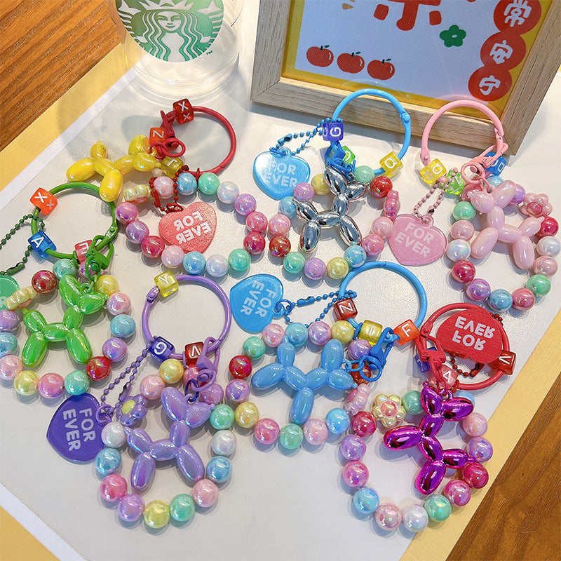 Wholesale Acrylic Beaded Balloon Dog Keychains ACC-KC-WoAn021