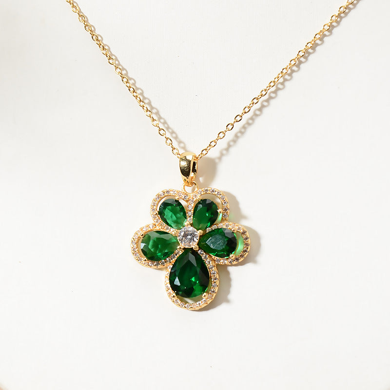 Wholesale Rhinestone Flower Long Necklace Accessories