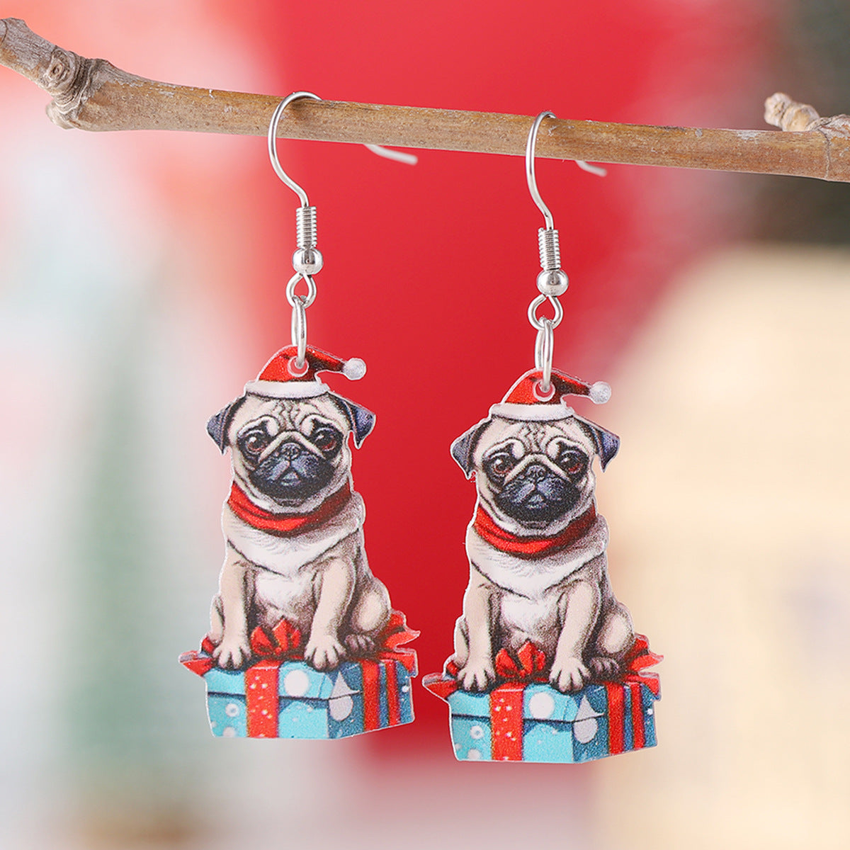 Wholesale Acrylic Christmas Dog Christmas Tree Calf Pendant Earrings ACC-ES-ChuLian114