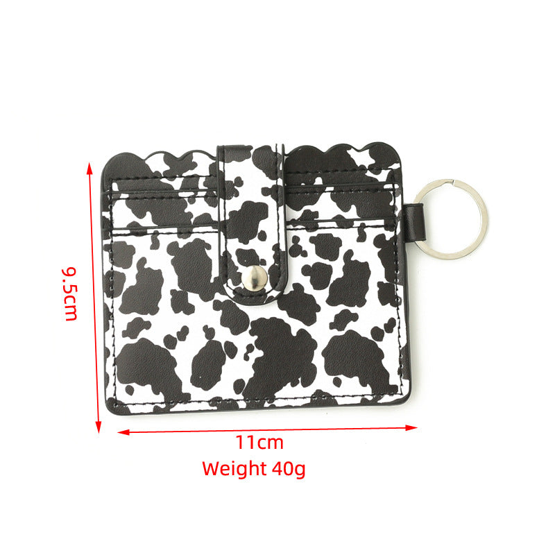 Wholesale Color Western Style Cow Pattern Cow Head Beaded Tassel Wrist Silicone Keychain