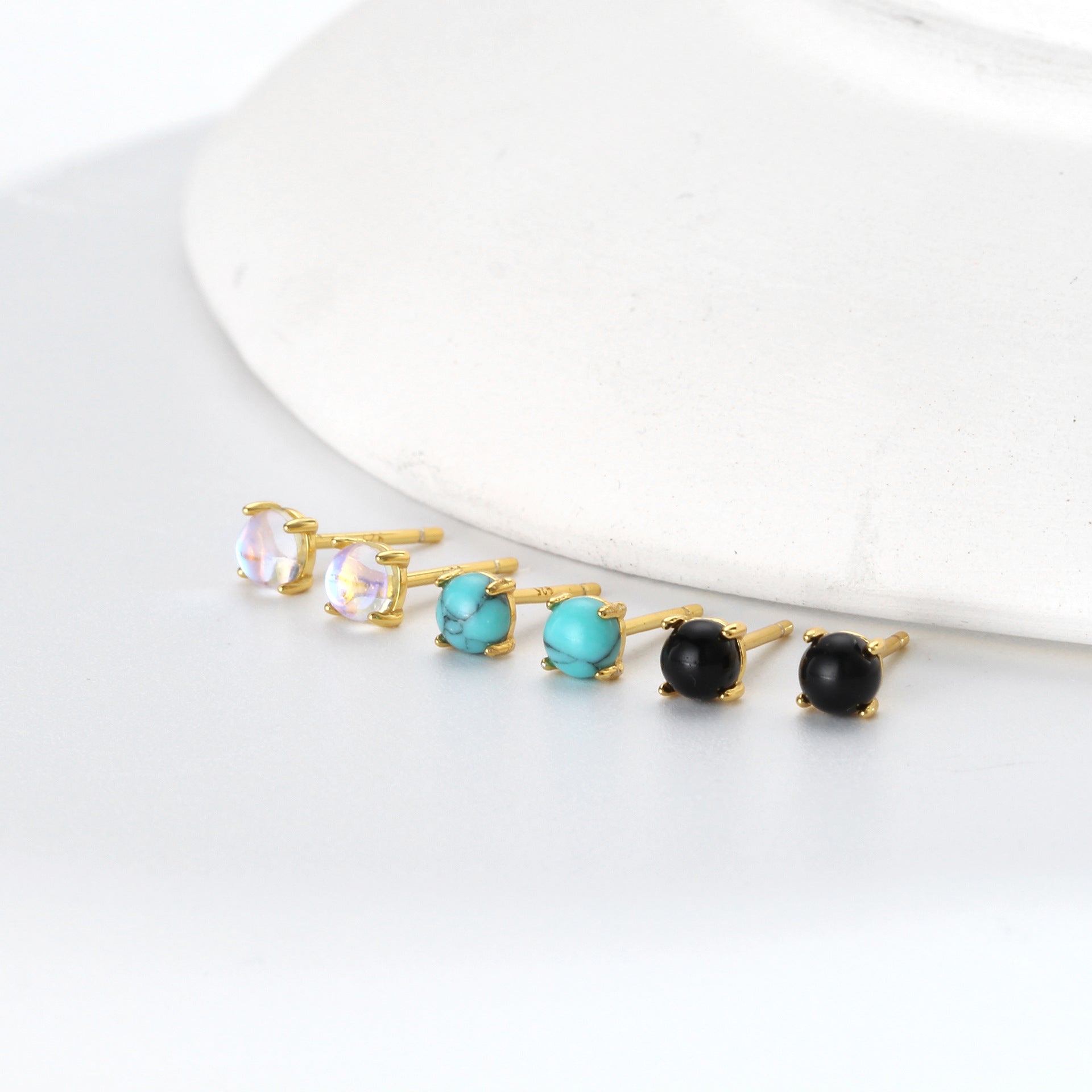 Wholesale S925 Sterling Silver Earrings Inlaid Stone Earrings ACC-ES-HRB007