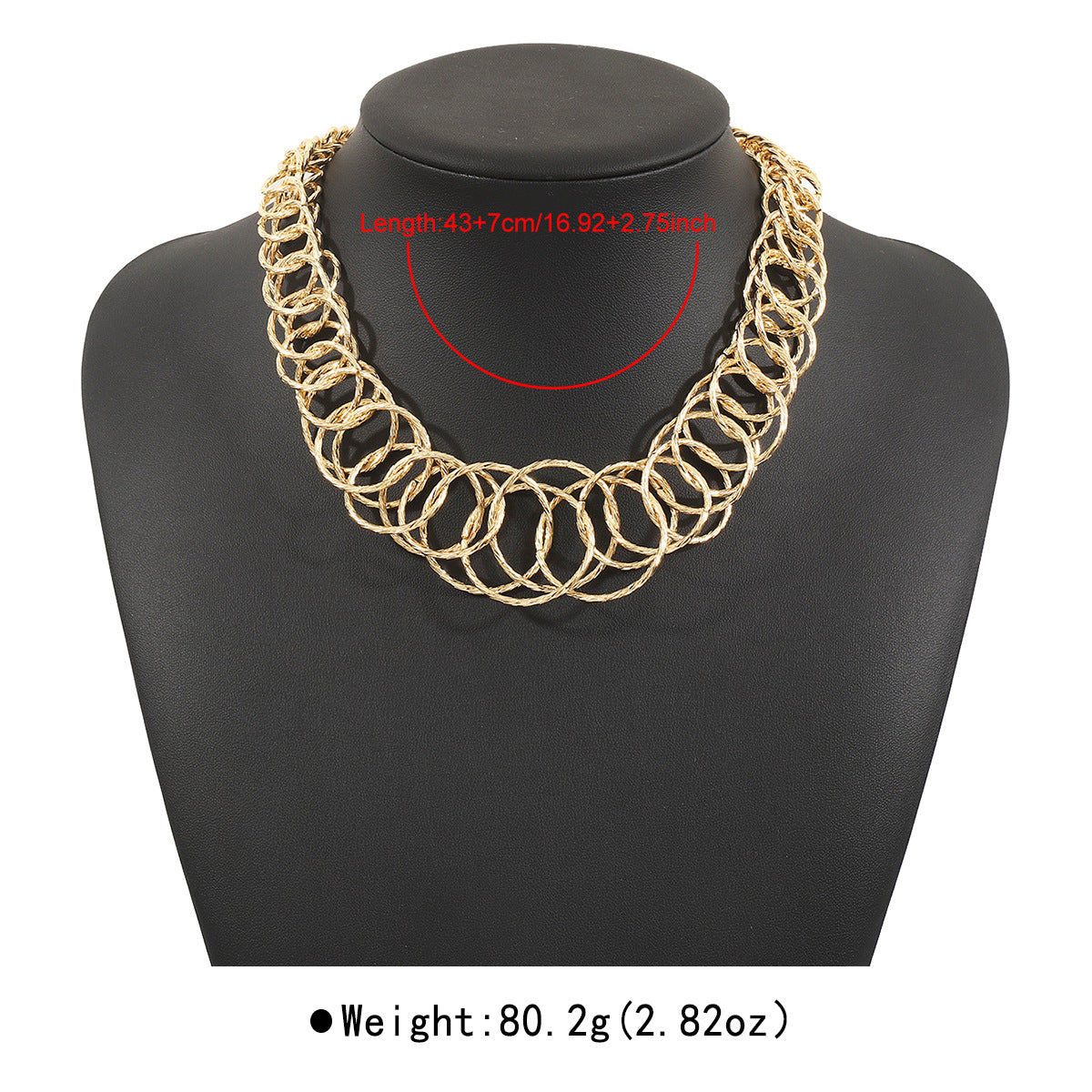 Wholesale simple choker collar necklace exquisite geometric round metal chain necklace