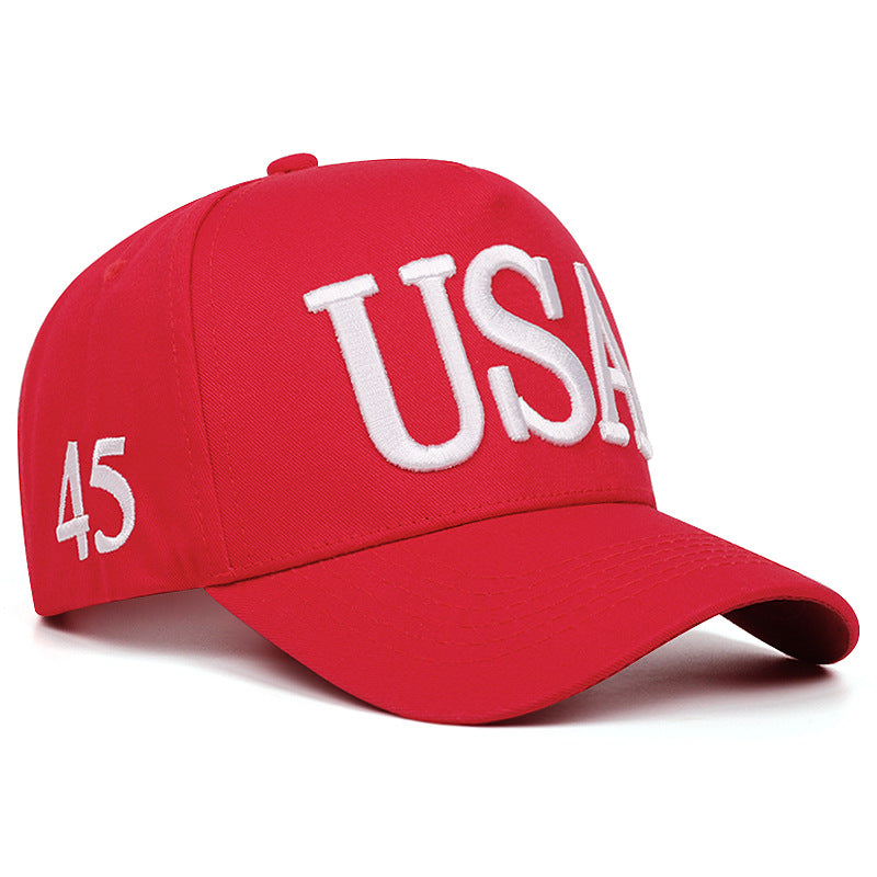 Wholesale USA Flag Embroidered Baseball Cap Curved Brim Adjustable Summer Outdoor Sun Protection Casual Gift