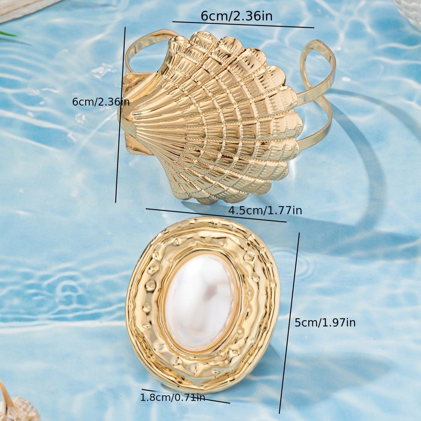 Wholesale Metal Ocean Style Open Bracelet Oval Open Ring