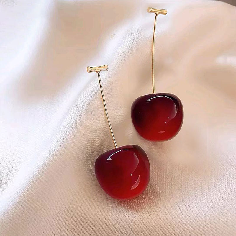 Wholesale Cherry  Light Luxury Niche Earrings