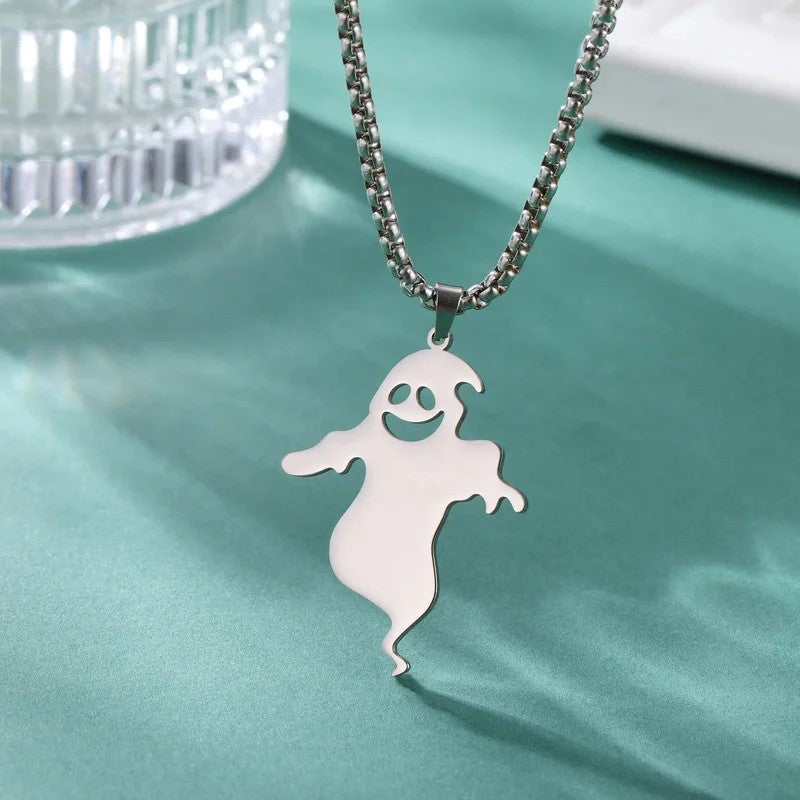 Wholesale Ghost  Stainless Steel Rock Punk Necklace