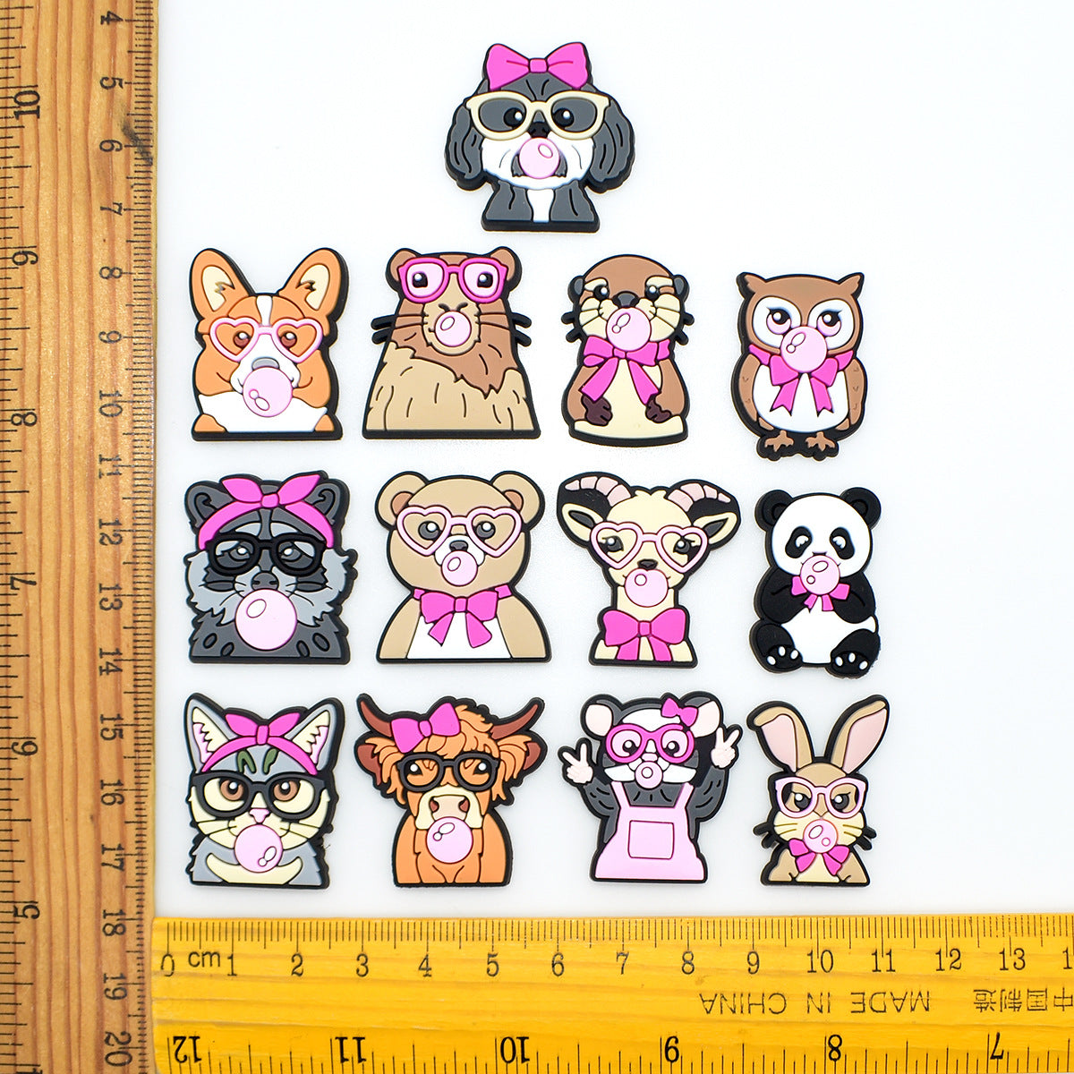 Wholesale Random 100pcs Cute Cartoon Animal Series  PVC Soft Rubber Shoe Buckle Decoration