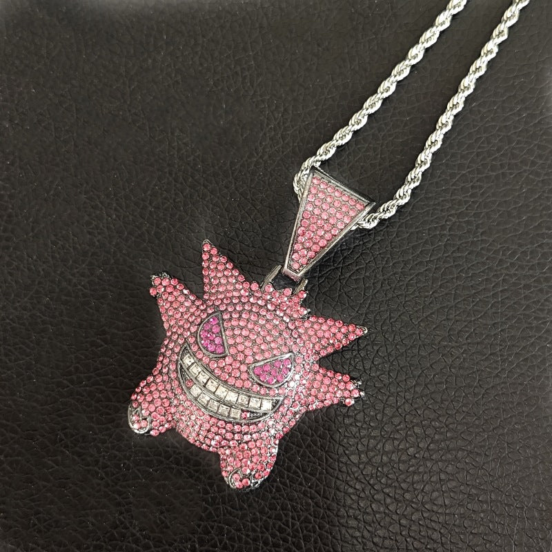 Wholesale Personality funny elf Geng ghost gray wolf cartoon micro  necklace