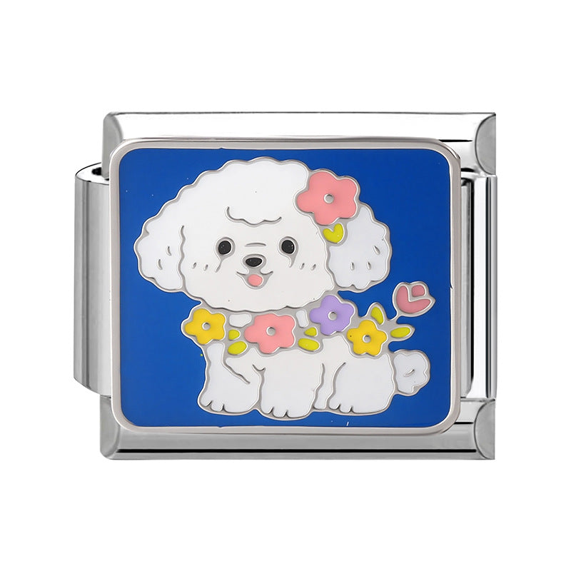 Wholesale Italian Charm Bracelet 9mm DIY Cute  vintage-style Creative Stainless Steel Composable Bracelet