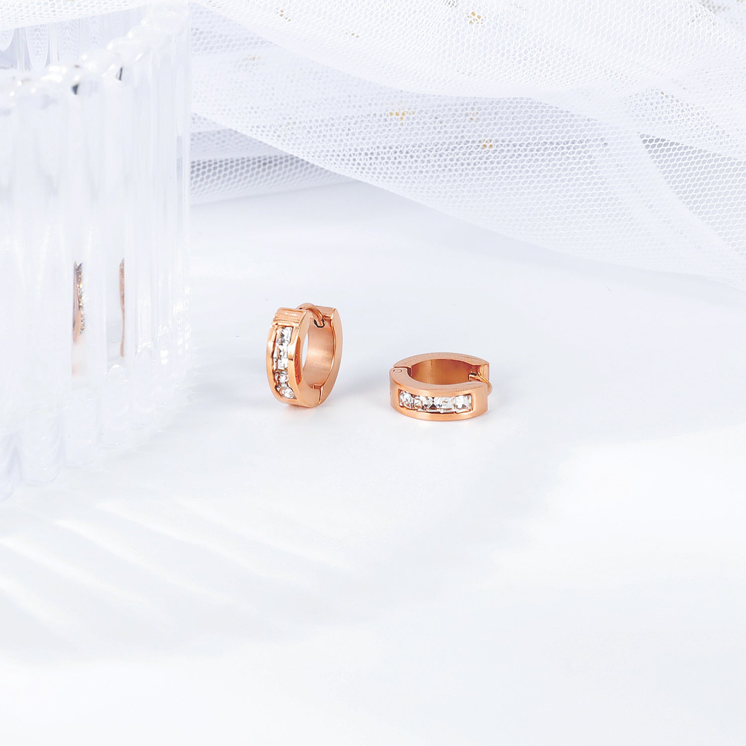 Wholesale light luxury titanium steel earrings