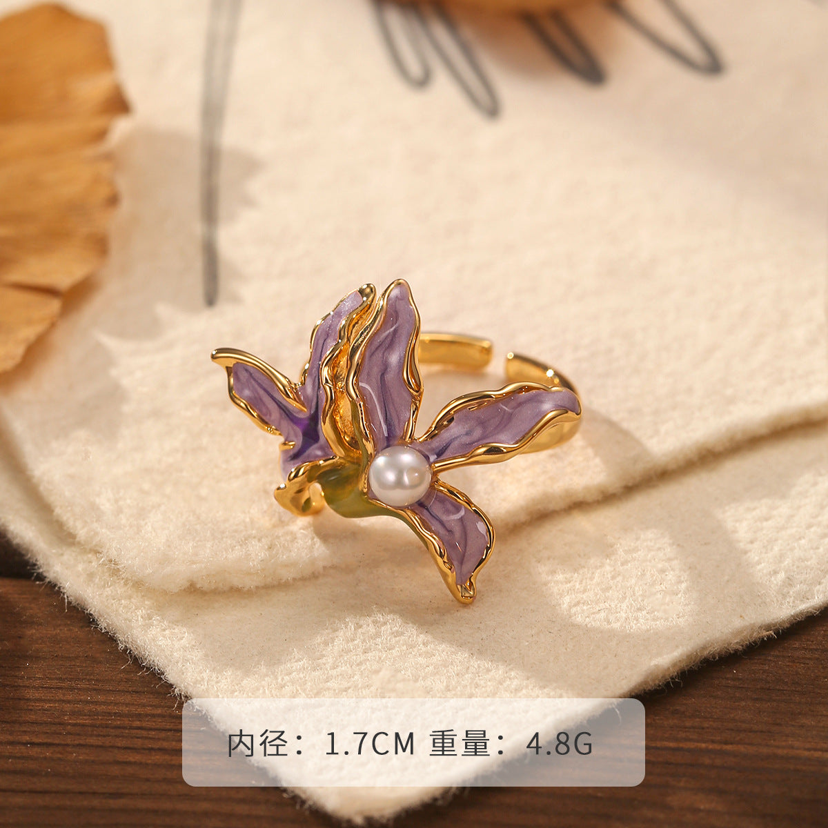 Wholesale Real Pearl Butterfly Ring Opening Ring Adjustable Non-fading Index Finger Ring