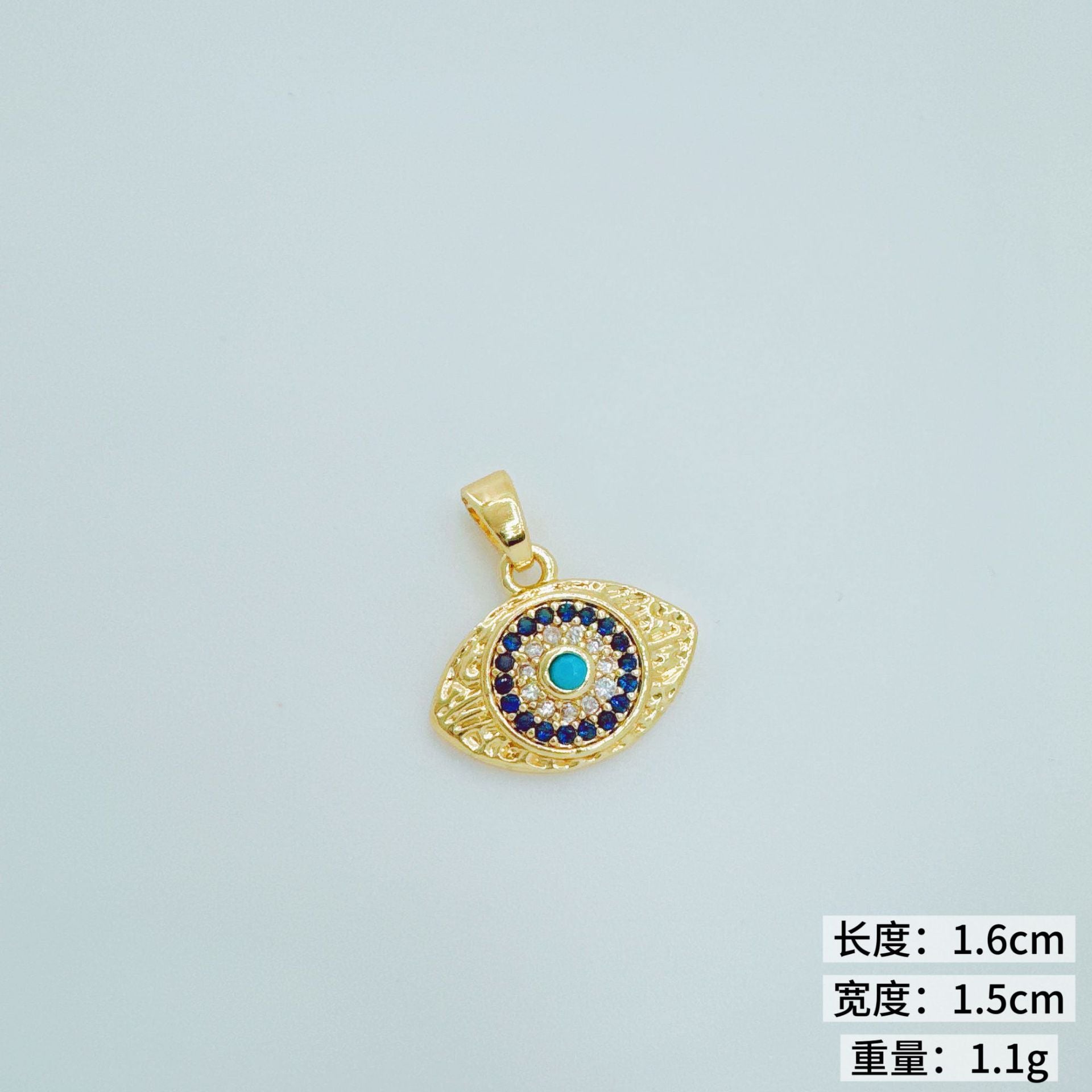Wholesale Gold Plated Copper Zircon Evil Eye Pendant Charm Fashion Jewelry Accessory for DIY Bracelet Necklace