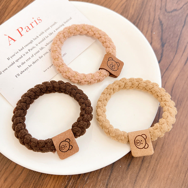 Wholesale Bear Hair Band Twist Braided Hair Rope High Elasticity Hair Scrunchies ACC-HS-Shenb005