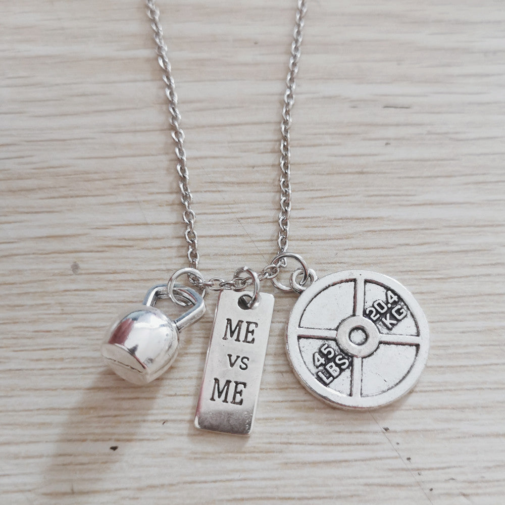 Wholesale Sports Power Dumbbell Barbell Kettlebell Necklace