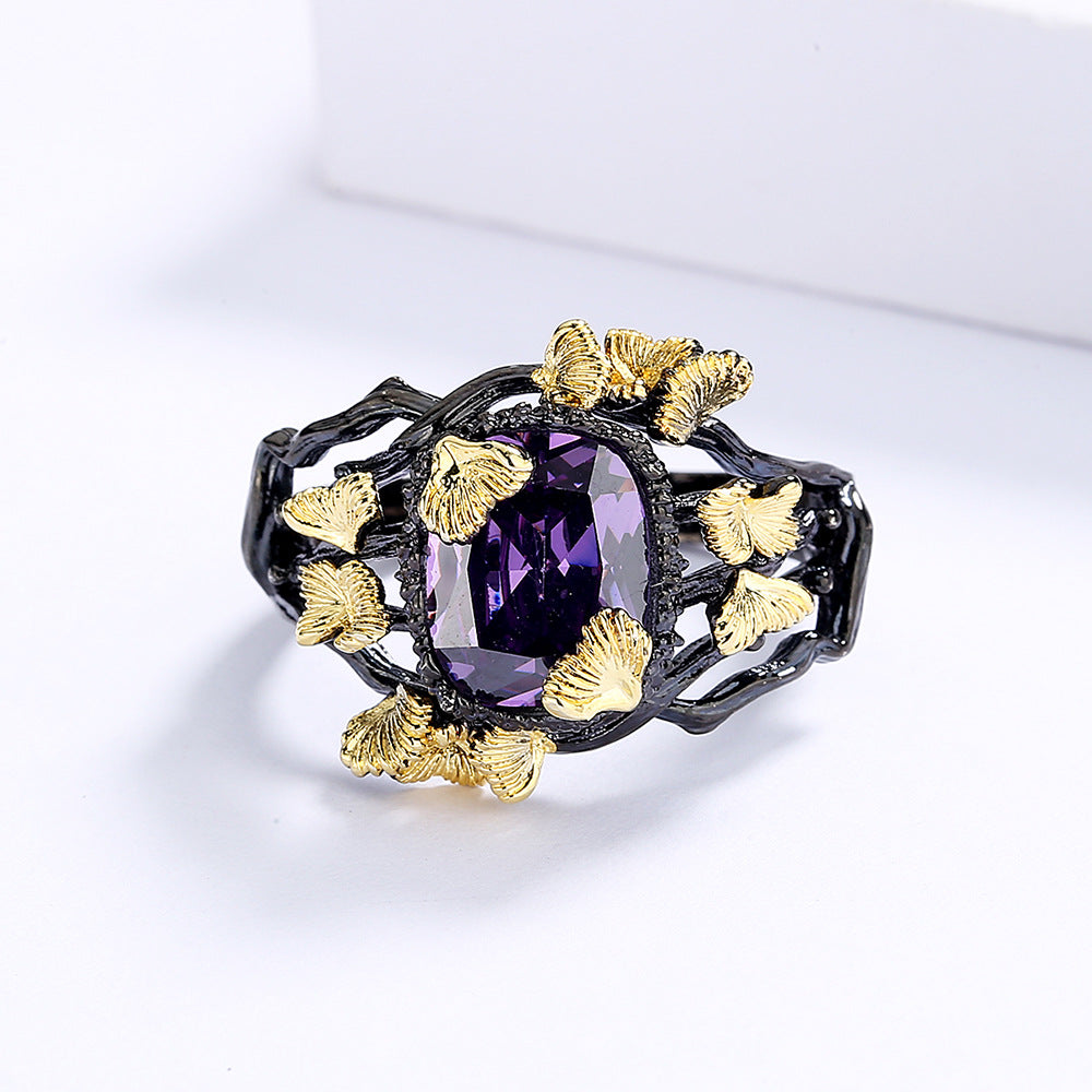 Wholesale  natural stone flower ring