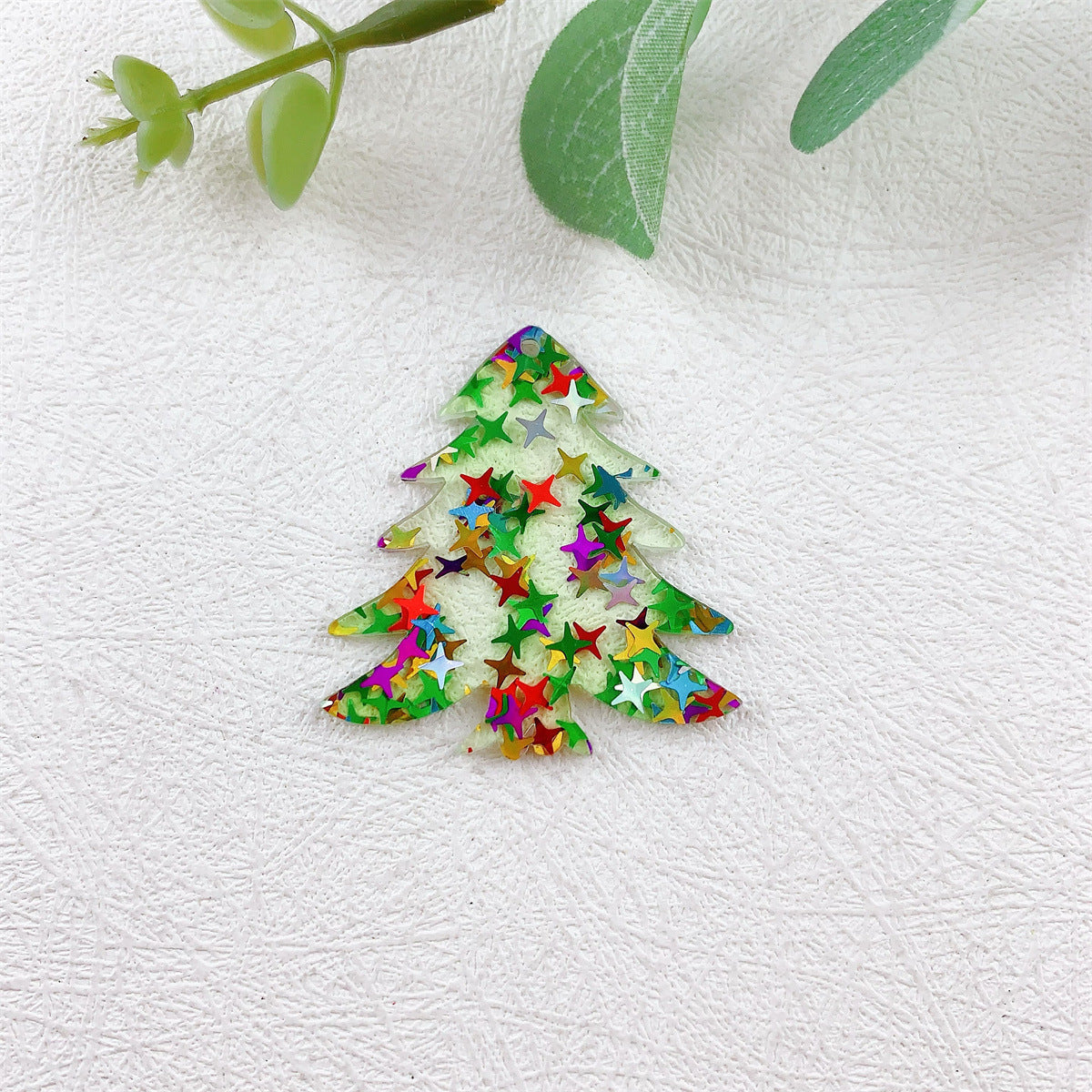 Wholesale 10pcs Acrylic Glitter Color Christmas  Pendant