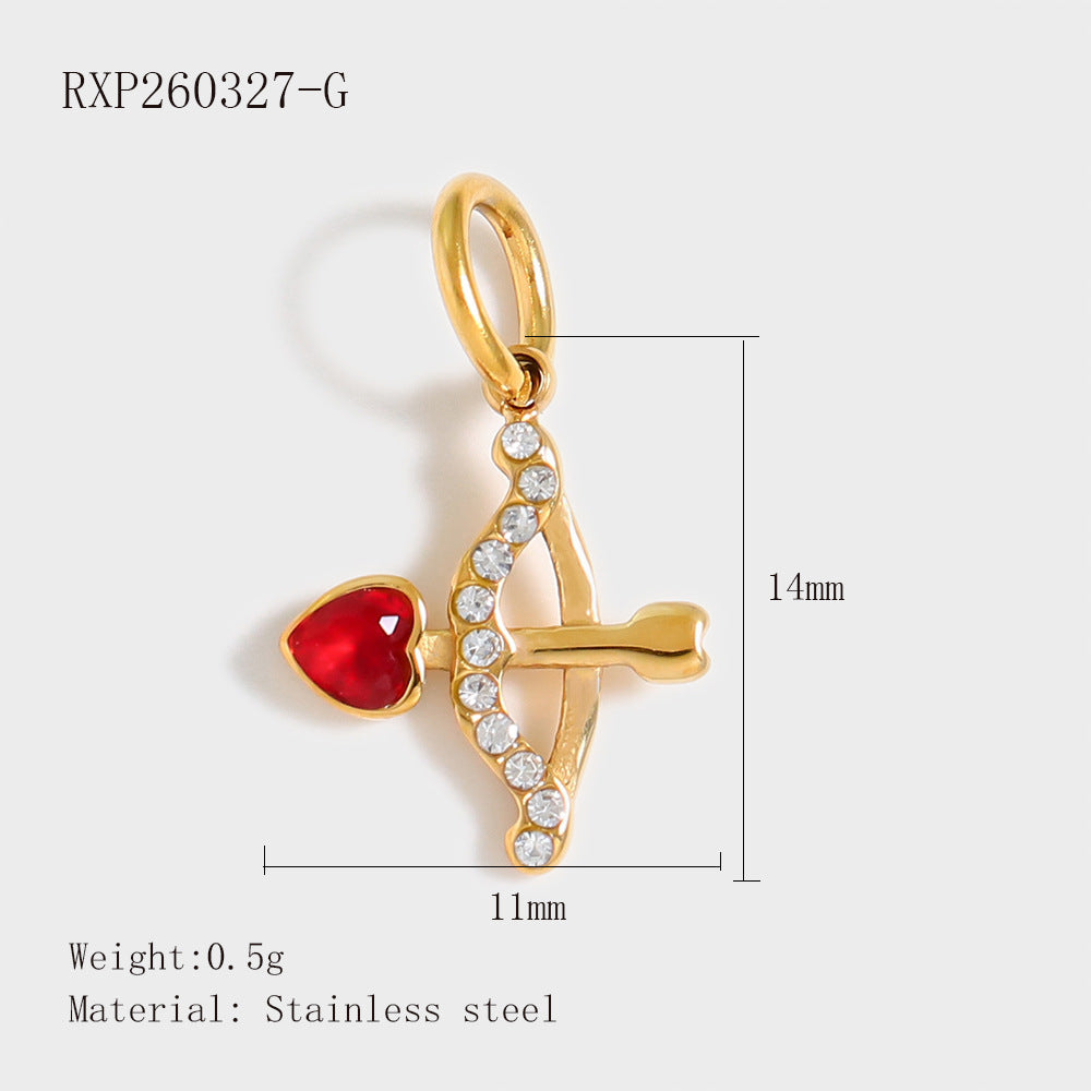 Wholesale Stainless Steel Lucky Dice Four-Leaf Clover Pendant - Gold Electroplated DIY Fashion Accessory