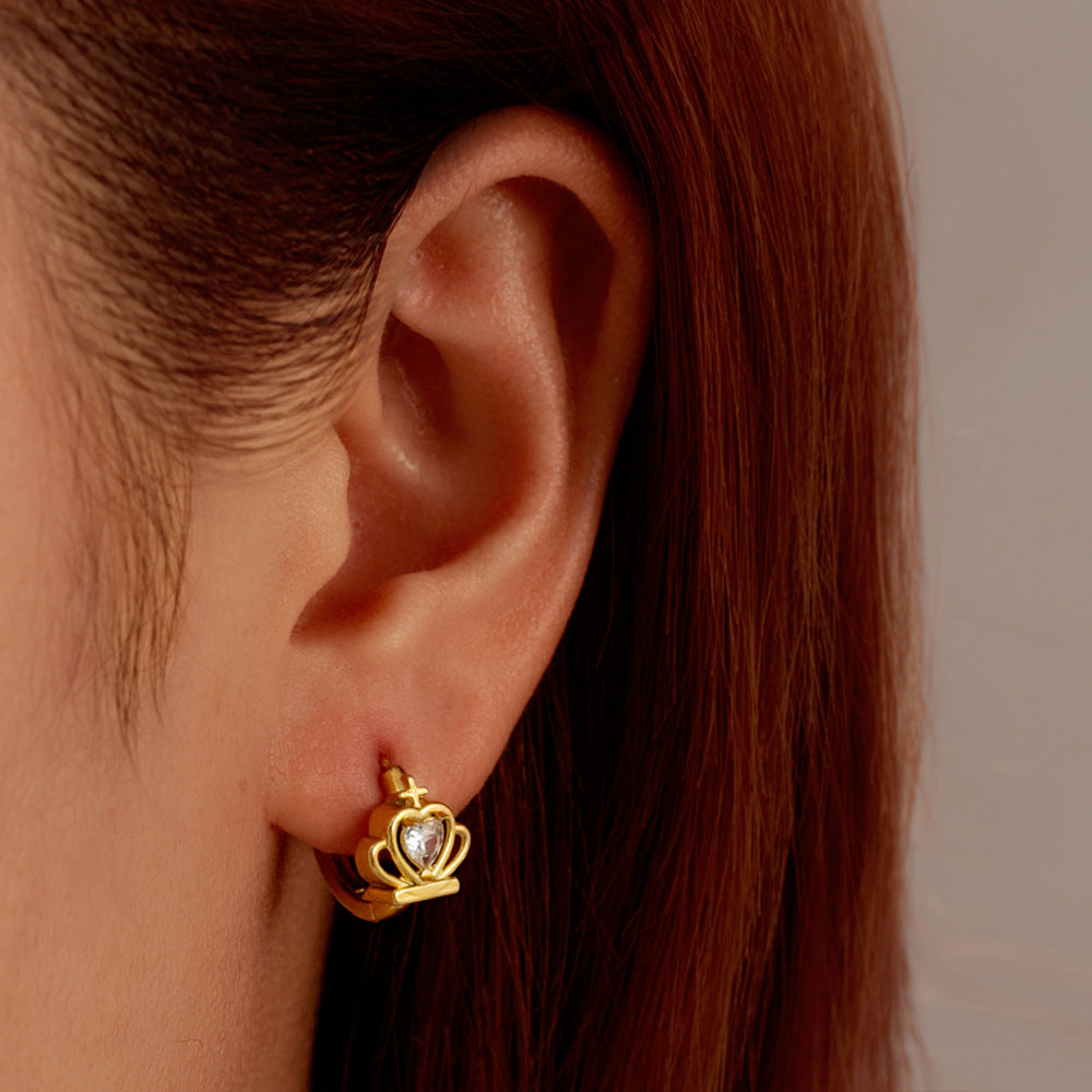 Wholesale Zircon Earrings Stainless Steel 18K Plated Trendy Jewelry Accessory for Women
