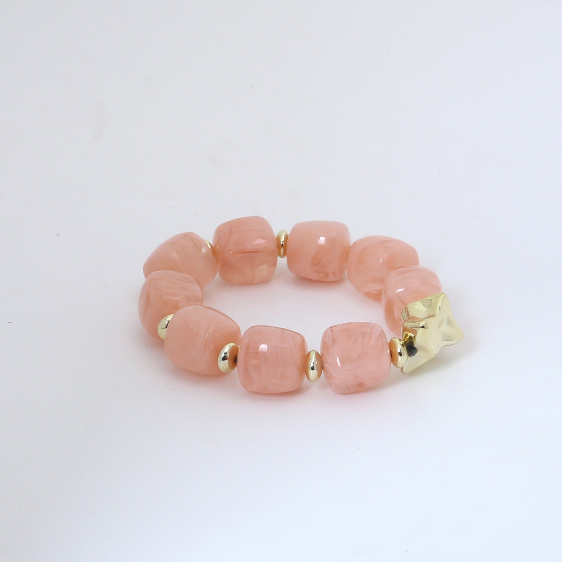 Wholesale Modern Chinese Style Acrylic Beaded Bracelet Colorful Square Candy Beads Women S Fashion Jewelry Gift Everyday