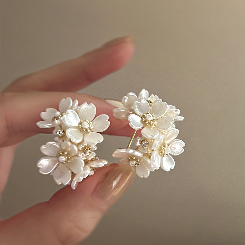 Wholesale Metal Style Pearl Butterfly Flower Tassel Earrings ACC-ES-Fengm001