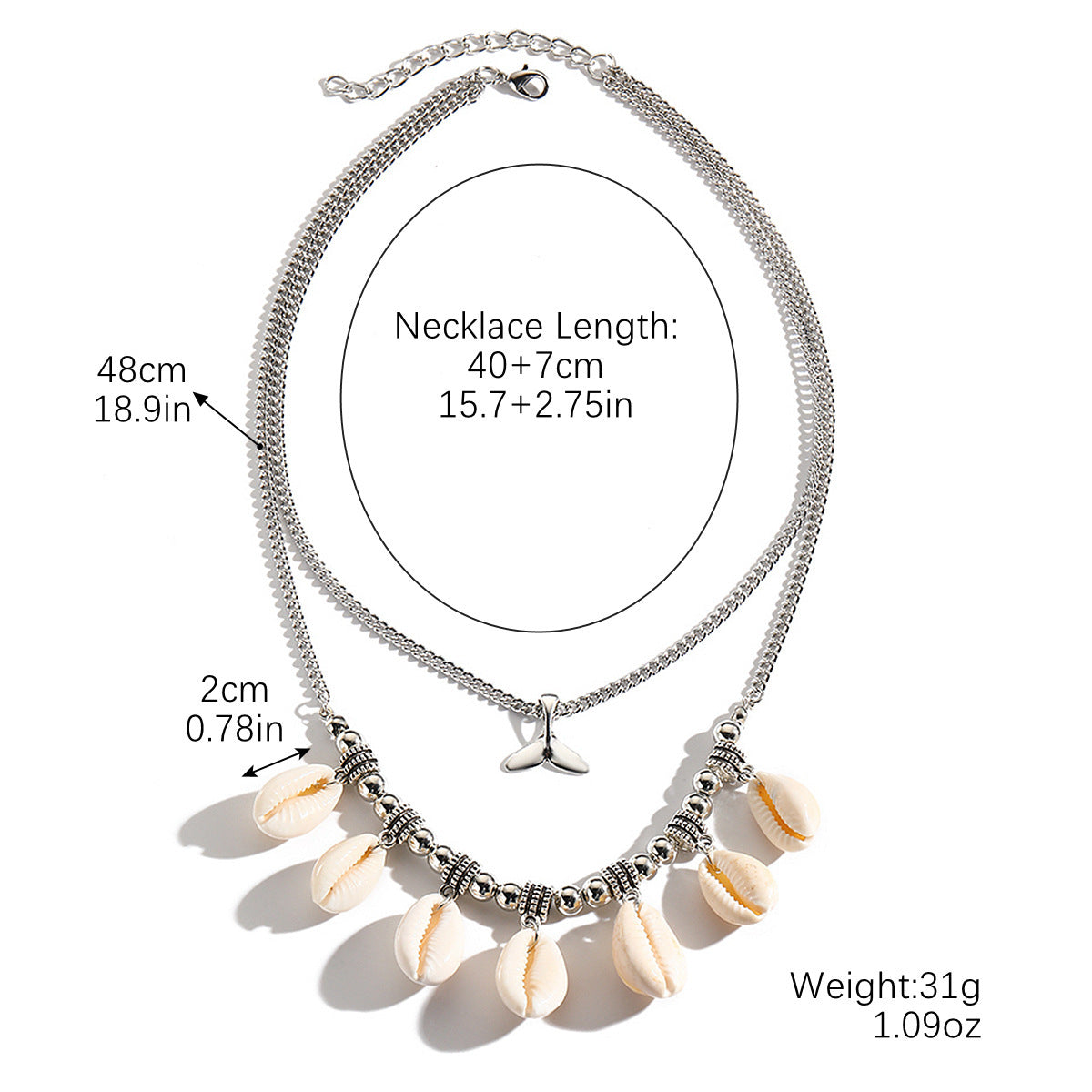 Wholesale Shell Necklace Pull-Out Shell Beaded Necklaces