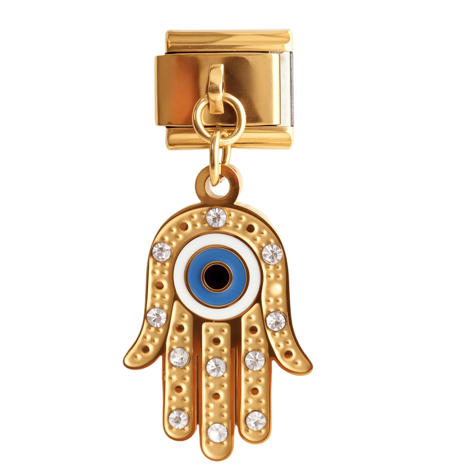 Wholesale 5PCS Stainless Steel Electroplated Devil' s Eye Italian Charm Bracelet