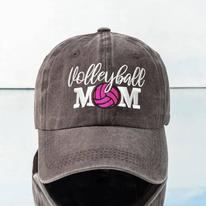 Wholesale Embroidered Hat VOLLEYBALL MOM Washed Baseball Cap Mother's Day ACC-HT-TangQiu016