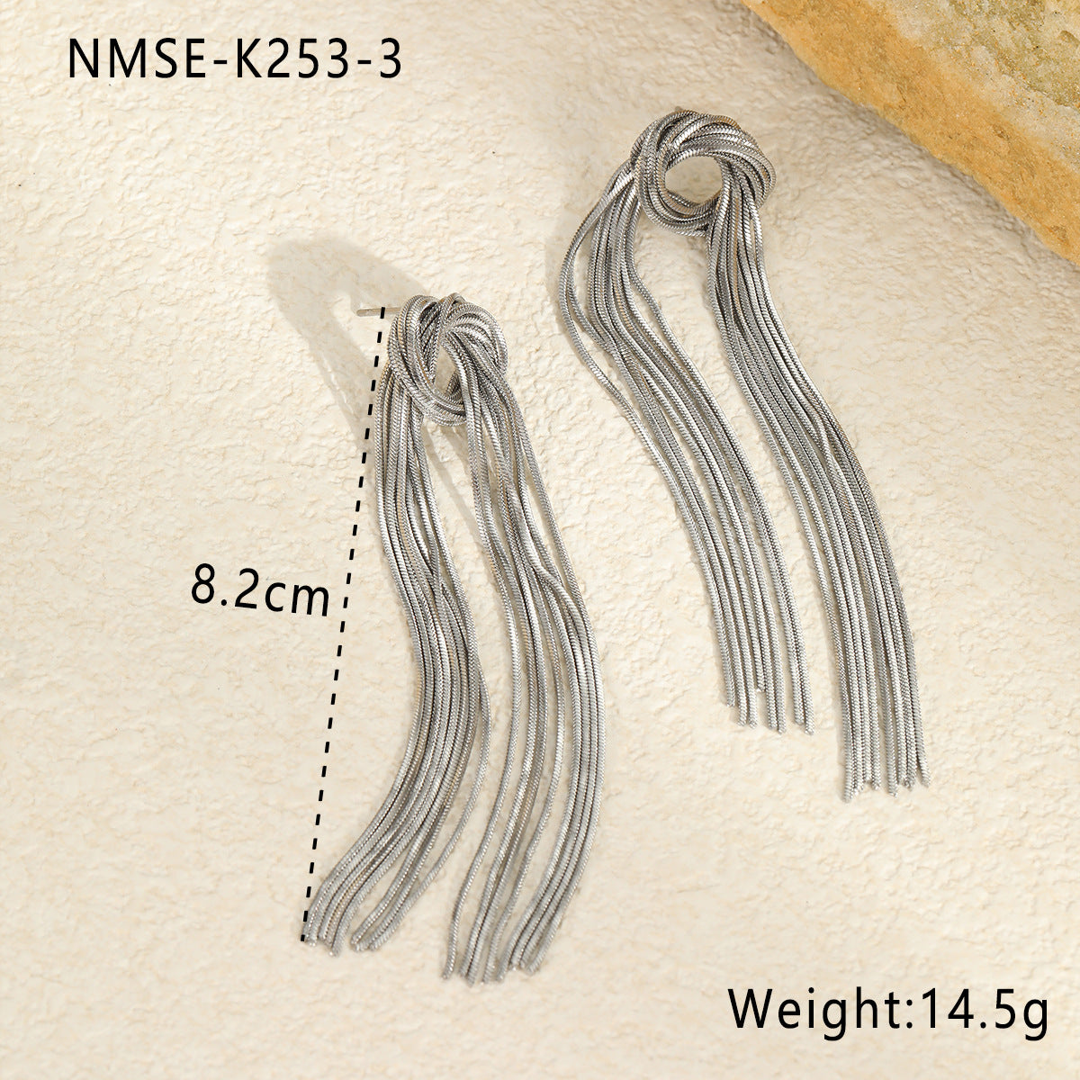 Wholesale  long tassel stainless steel earrings