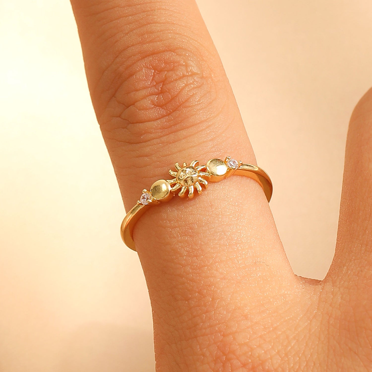 Wholesale Copper-plated man-made pearl wave design open ring set