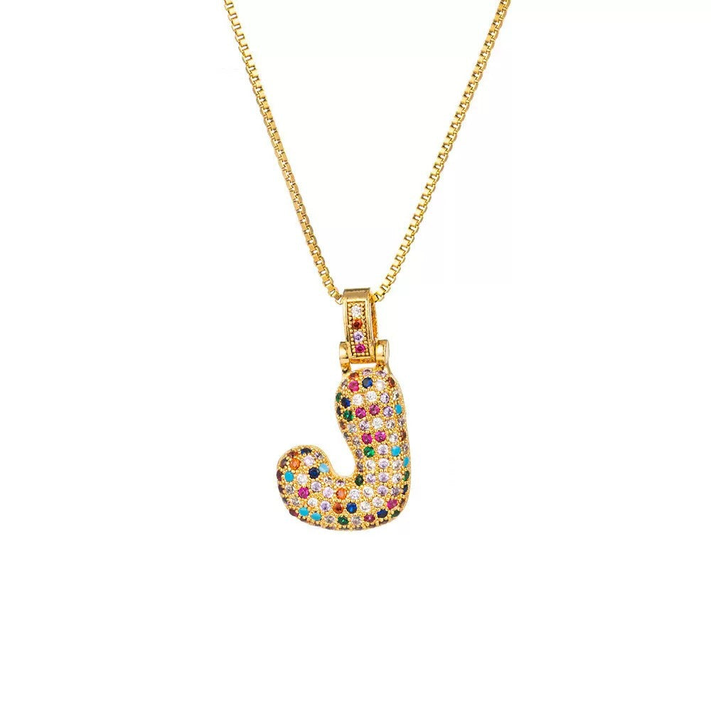 Wholesale Hip-Hop 26 Letter Pendant Set,  Gold Plated Copper Diamond-Set,  Chic Jewelry Gift