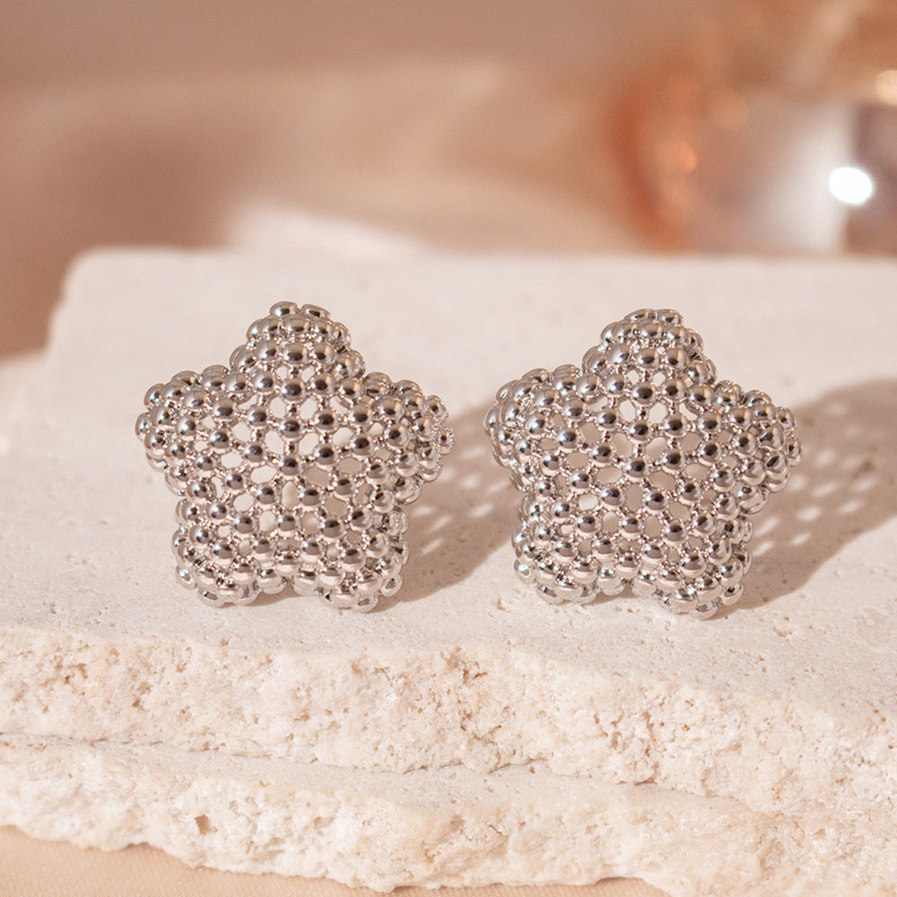 Wholesale  hollow five-pointed star earrings retro earrings