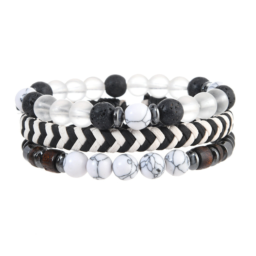 Wholesale 3PCS Glass bead bracelet set