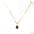 Wholesale  Titanium Steel Water Drop Pendant Zircon Natural Stone Clavicle Chain