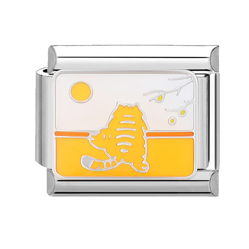 Wholesale 9mm Italian Charm Starter Bracelets DIY square Single Section Creative Stainless Steel Composable Bracelet